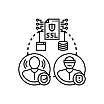 Https site with verified series origin securing online connection vector