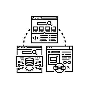 Web based mix platform developing system integration concept vector