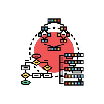 burbuja ordenar algoritmo diagrama de flujo ilustración concepto vector