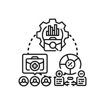 Concept development workflow process icon set vector