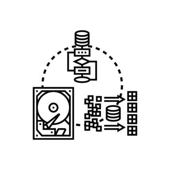 inteligente formas datos almacén moderno Procesando vector