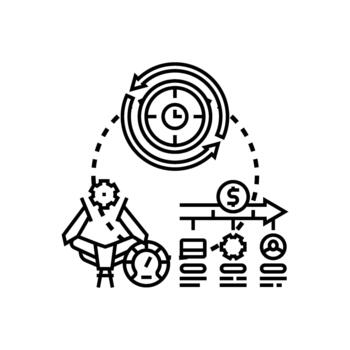 paquete formas multi roscado flujo de trabajo ejecución proceso ilustración vector