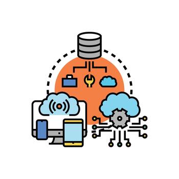 digital nube transferir datos paquete múltiple nube informática red mezcla vector