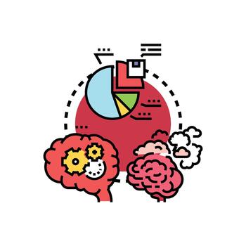 Visualizing data in mind process edition concept vector