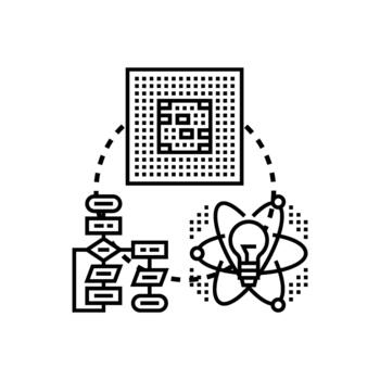 artificial inteligencia concepto desarrollando informática mezcla algoritmos y innovación vector