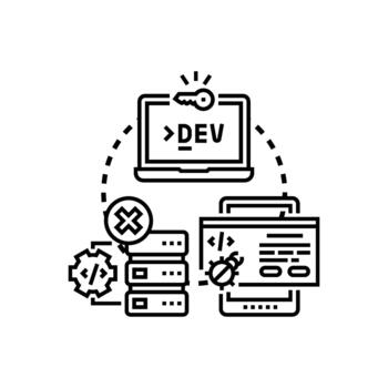 Bug multipack testing software. development process concept vector