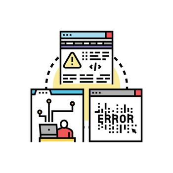 Software error fixing process developing coding mix programming vector