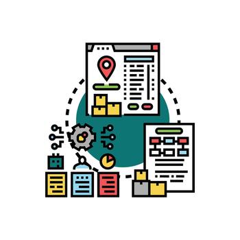 Priority forms queue stock availability logistics management system vector