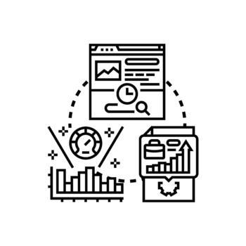 User activity performance tracking data analysis multipack concept vector