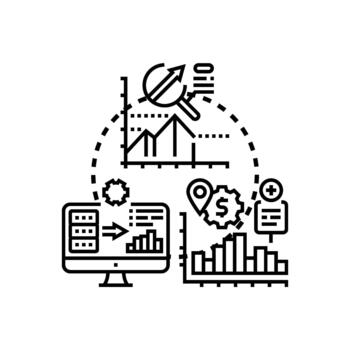 Data driven performance range dashboard analytics business intelligence vector