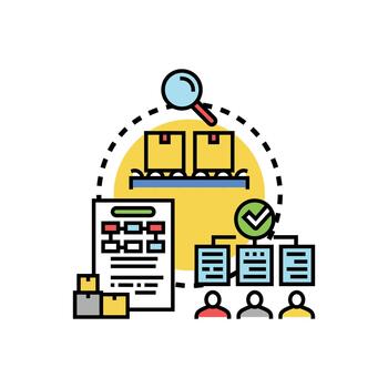 Stack warehouse logistics range flow process concept vector