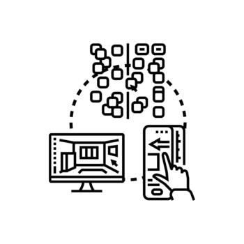 Creative visualization exercise developing multistyle digital design concepts vector