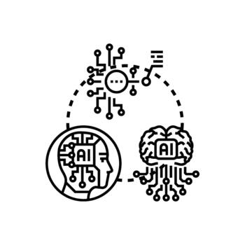 Artificial. intelligence mind computing technology concept vector