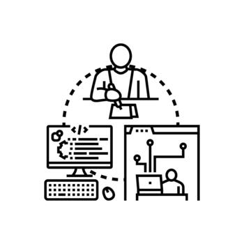 Developer creating readable software code clean range programming vector