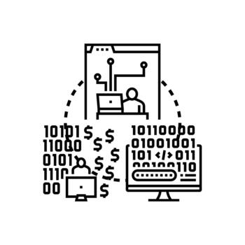 Creating new programming language edition software development monetizing vector
