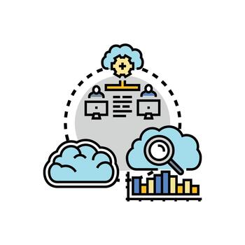 Cloud devops engineering managing development variations operations projects vector