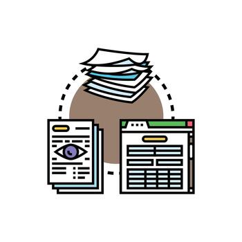 multistyle Validating paperwork concept document management system vector