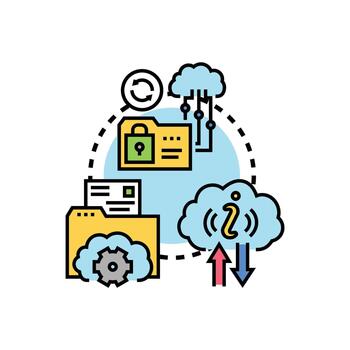 Secure data storage cloud variants computing system vector
