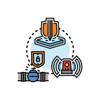 Implementing built protective systems clean security vector