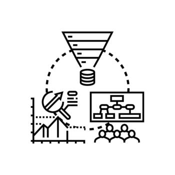 Data analysis insights visualization process concept range vector