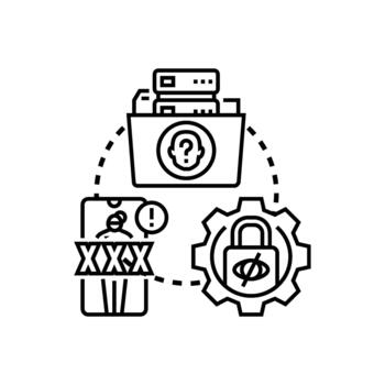 discreto información Procesando datos rango intimidad seguridad vector
