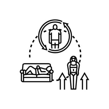 Gradual decrease minimal body mass concept illustration vector