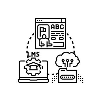 virtual estudiar formas aprendizaje administración sistema concepto vector