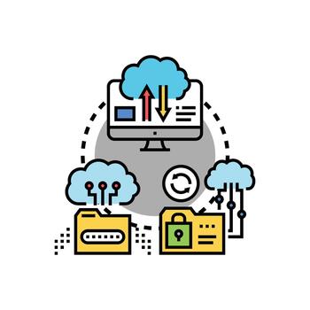 serie subiendo datos a nube servidor informática sincronización vector