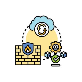 Secure software lifecycle process protecting data cloud set vector