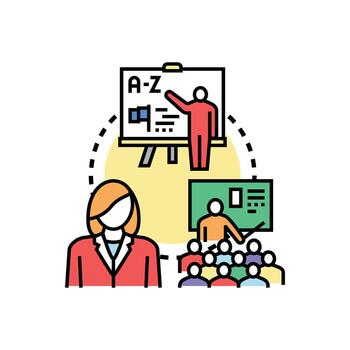 educación proceso desarrollando conocimiento aprendizaje estudiantes simplificado vector