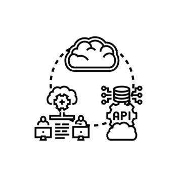 modern Professional cloud architect developing secure cloud computing solutions vector