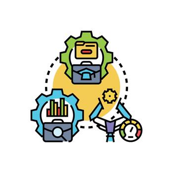 Software engineering styles project development lifecycle process series vector