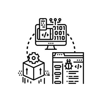 software codificación desarrollo proceso depuración programación conjunto de estilos vector
