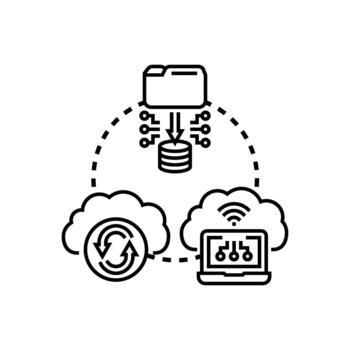 nube informática cuaderno. datos almacenamiento sincronización acceso vector