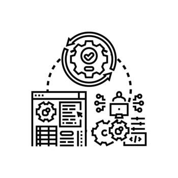 Enterprise application implementation development lifecycle process vector
