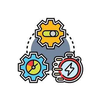 Quick start process setup fast. mix development vector