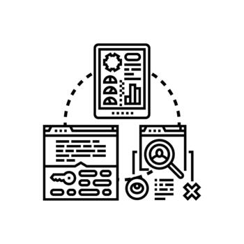 mezcla sitio web analítica tablero demostración datos mejoramiento proceso vector