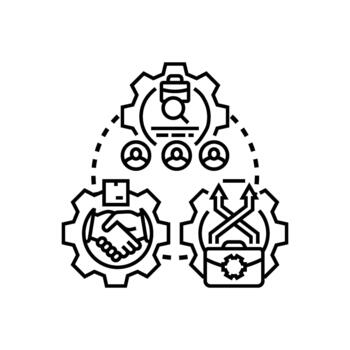 Managing set forms software features development process illustration vector