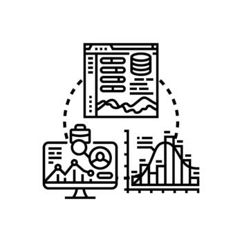 Data analytics process visualizing set information statistics vector