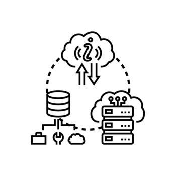 crudo datos grabar almacenamiento nube informática concepto vector