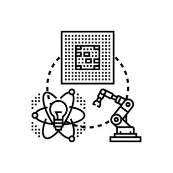 Ai driven task automation process technology development. vector