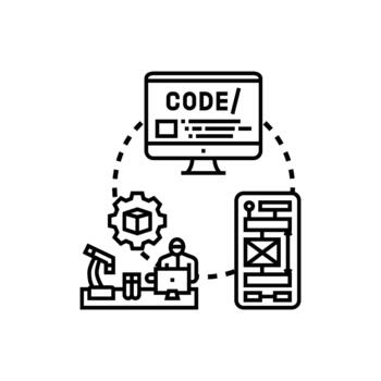 código creación conjunto de estilos espacio de trabajo desarrollo programación proceso vector