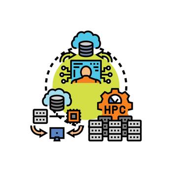 multi acceso borde informática concepto Procesando datos a red limpiar borde vector