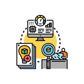 Early product forms testing process development concept vector
