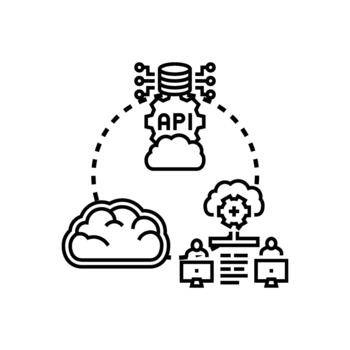 nube informática preparar api integración edición moderno datos administración vector