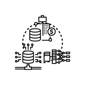 Digital data capturing processing multipack analysis concept vector