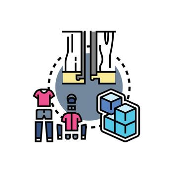 Modular range block pattern assembling system concept illustration vector