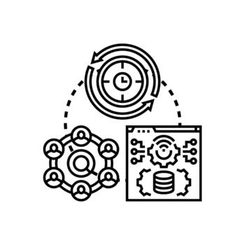 continuo flujo de trabajo proceso entregando equipo desarrollo paquete datos vector