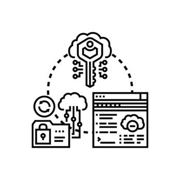 seguro nube paquete múltiple solicitud acceso concepto proteger datos vector