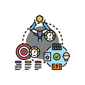 Efficiency focused mindset pack driving performance optimization strategy vector